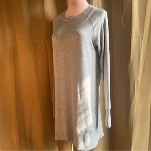 Dalia Grey Athletic Tunic Top Long Sleeve S